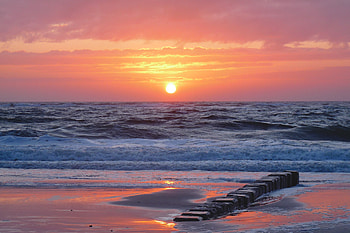 Landscape, Nature, Sunset, Sea, Shore, Bank, Handsomely, It's Beautiful HD wallpaper