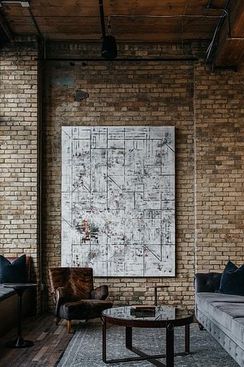 Interior, Miscellanea, Miscellaneous, Chair, , Design, Table, Armchair, Brick HD phone wallpaper