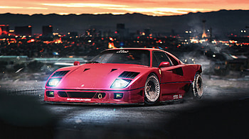 Ferrari Nightrunner F40, ferrari, cars, artist, artwork, digital-art, artstation HD wallpaper
