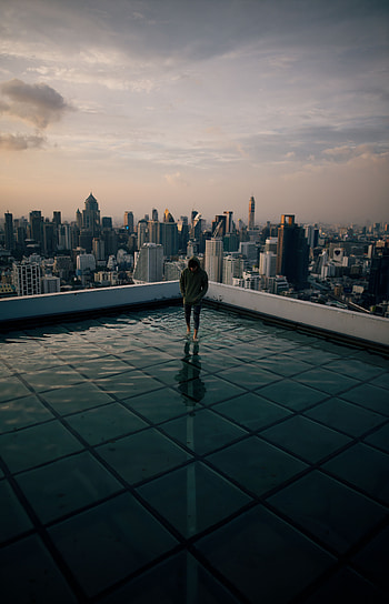 Cities, Water, City, Horizon, Wet, Human, Person, Roof, After The Rain HD phone wallpaper