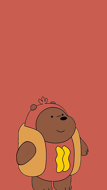 Grizzly, cartoon, hotdog, bear, oso, bare, brown, we, matching HD phone wallpaper