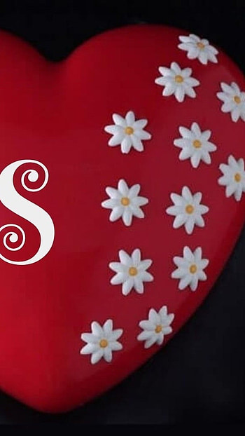 S Letter, Heart, red, love HD phone wallpaper