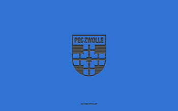 PEC Zwolle, blue background, Dutch football team, PEC Zwolle emblem, Eredivisie, Zwolle, Netherlands, football, PEC Zwolle logo HD wallpaper