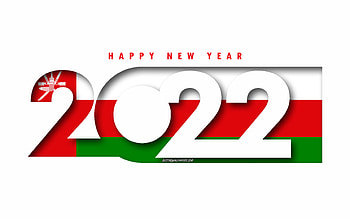 Happy New Year 2022 Oman, white background, Oman 2022, Oman 2022 New Year, 2022 concepts, Oman, Flag of Oman HD wallpaper