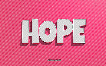 Hope, pink lines background, with names, Hope name, female names, Hope greeting card, line art, with Hope name HD wallpaper