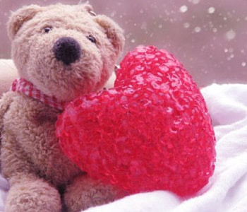 Those Lovely snowy days, soft, teddybear, love, red HD wallpaper