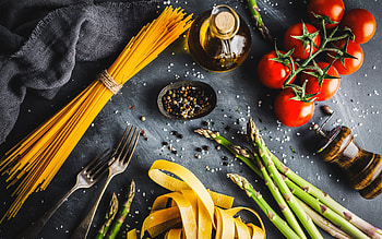 Pasta, graphy, food, vegetables HD wallpaper