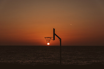 Sunset graphy, basketball, graphy, Sunset, Sky HD wallpaper