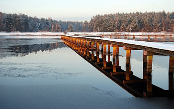 Nature, Ice, Pier, Wood, Wooden, Bridge, Frost, Track HD wallpaper
