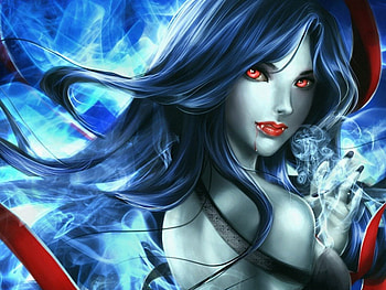 Vampire beauty, vampire, fantasy, fangs, woman HD wallpaper
