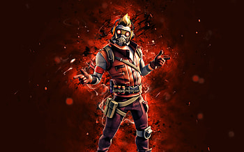 Star Lord, , orange neon lights, Fortnite Battle Royale, Fortnite characters, Star Lord Skin, Fortnite, Star Lord Fortnite HD wallpaper