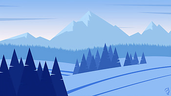Mountains, nature, landscape, digital art, minimal HD wallpaper