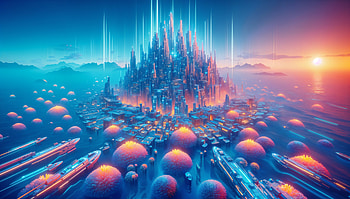 Underwater City, futuristic city, ship HD wallpaper