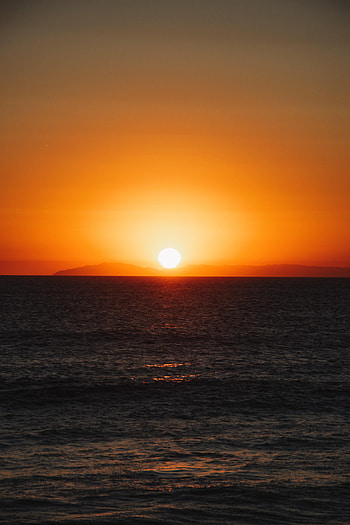 Nature, Sunset, Sea, Sun, Waves, Horizon, Glare HD phone wallpaper
