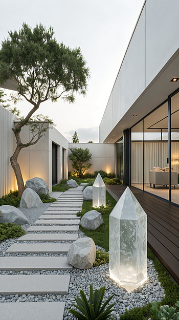 Serene Landscaping: A Tranquil , landscape, garden, Modern Architecture HD phone wallpaper