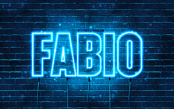 Fabio, , with names, Fabio name, blue neon lights, Fabio Birtay, Happy Birtay Fabio, popular italian male names, with Fabio name HD wallpaper