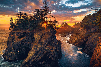 Sunset Coast, Nature, sky, Sunset, Coast HD wallpaper