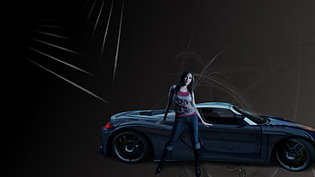Need For Speed, game, girl, cars HD wallpaper