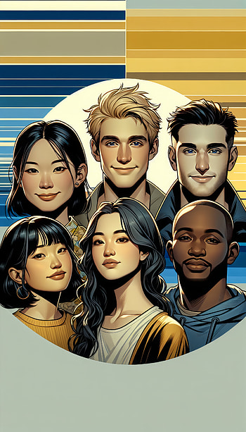 Friendship United - Diverse Group Artwork, illustration HD phone wallpaper