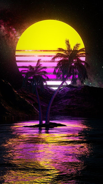 Synth Wave, atmosphere, sky HD phone wallpaper