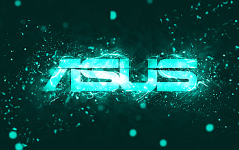 Asus turquoise logo, , turquoise neon lights, creative, turquoise abstract background, Asus logo, brands, Asus HD wallpaper