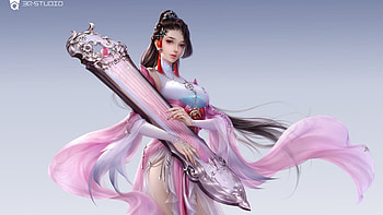 Fantasy Girl, Artwork, Dress, Woman, Long hair, Music HD wallpaper