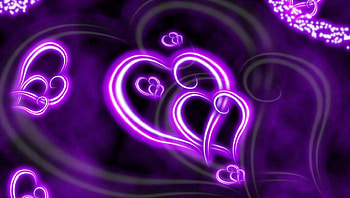 purple hearts, hearts, purple, , 3d HD wallpaper