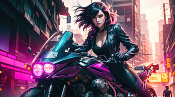 Riding The Neon Trails Empowered Biker In The Cyberpunk World, neon, cyberpunk, scifi, artist, artwork, digital-art, deviantart HD wallpaper