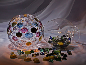Stones, Multicolored, Motley, 3D, Glass, Vase, Balls HD wallpaper