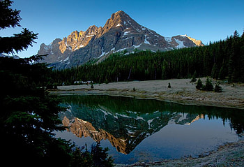 Reflection, sky, nature, lake, mountain HD wallpaper