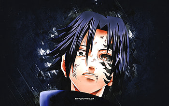 Sasuke Uchiha, Naruto, blue stone background, grunge art, Sasuke Uchiha character, Naruto characters, Naruto manga, Sasuke Uchiha Naruto, Uchiha Sasuke HD wallpaper