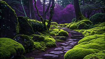 Serene Moss Garden - Ultra, moss garden, forest, moss, path, nature HD wallpaper