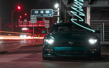 Sports, Mustang, Cars, Dark, Car, Front View, Machine, Sports Car HD wallpaper