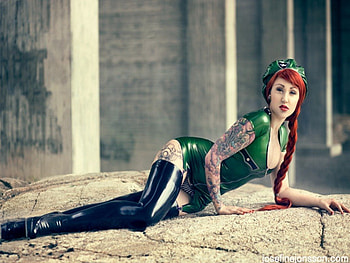 Westward Bound, latex, bound, thigh high, other, tattoo, girl, people, boots HD wallpaper