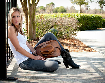 Cowgirl, cow, girl, boots, hat HD wallpaper
