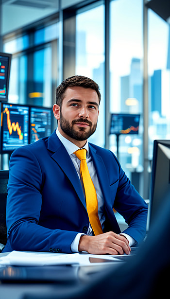 Stock Trader Professional : Confident Market Expert Portrait, Businessman, office HD phone wallpaper