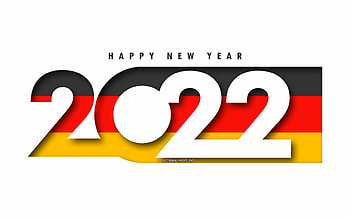 Happy New Year 2022 Germany, white background, Germany 2022, Germany 2022 New Year, 2022 concepts, Germany, Flag of Germany HD wallpaper