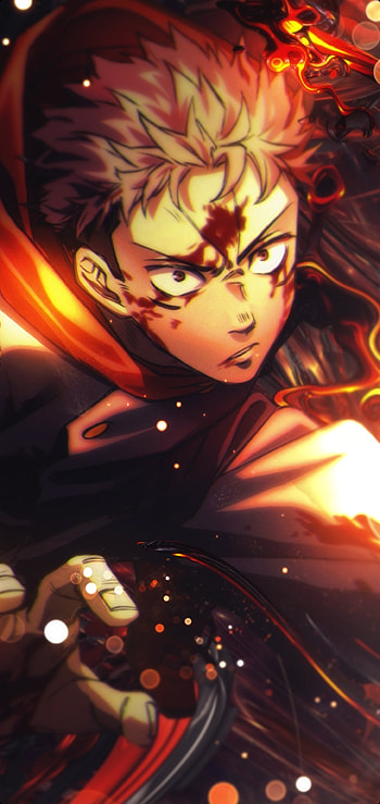 jujutsu kaisen, art, game, human_body, fire, anime, itadori, sukuna HD phone wallpaper