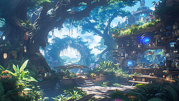 Hidden Portal, fantasy, forest, adventure, AI Art, tree, fantasy adventure HD wallpaper