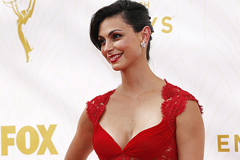 Red lips, Morena Baccarin, beautiful smile HD wallpaper