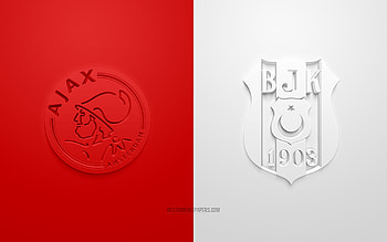 AFC Ajax vs Besiktas, 2021, UEFA Champions League, Group С, 3D logos, red white background, Champions League, football match, 2021 Champions League, AFC Ajax, Besiktas HD wallpaper