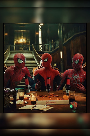 3 Spiderman, nowayhome, loveyou3000, marvel, pizza, ironman, greeting, superhero, spidermen, ironspider, doctorstrange HD phone wallpaper