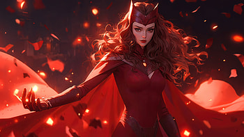 Scarlet Witch Spellbinding Power, scarlet-witch, superheroes, artist, artwork, digital-art, pixiv HD wallpaper