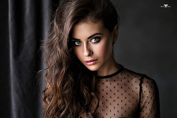 ღ, model, girl, blue eyes, brunette HD wallpaper