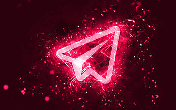 Telegram pink logo, , pink neon lights, creative, pink abstract background, Telegram logo, social network, Telegram HD wallpaper