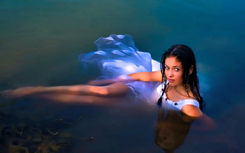 In the water, sexy, girl, model, water HD wallpaper