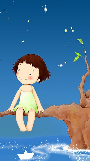 Cute For Girls, Children Illustration HD phone wallpaper