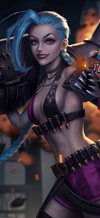 Jinx, League of Legends, Gaming Girl, Digital Art HD phone wallpaper