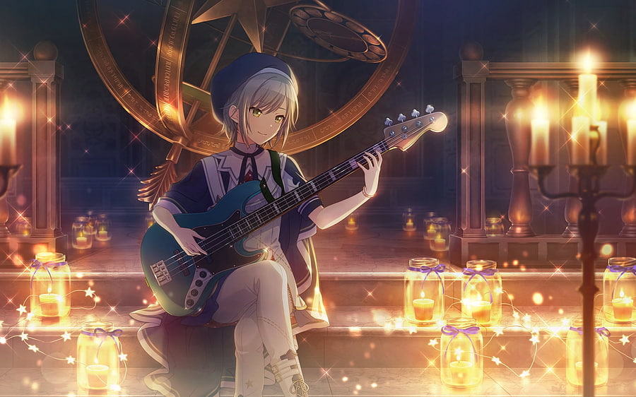 Hatsune Miku: Colorful Stage!, guitar, girl, video game, Hatsune Miku, musician HD wallpaper