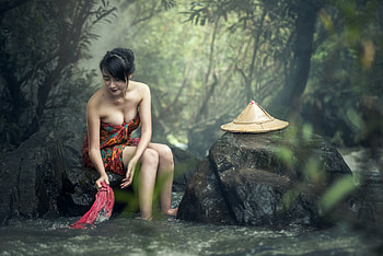 ღ, Girl, Hat, Beauty, Stream, Asian HD wallpaper